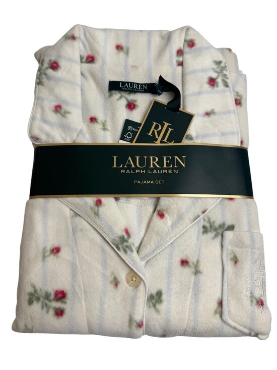 Lauren Ralph Lauren Other - Lauren Ralph Lauren NEW 2 Piece Pajama Set Ivory Floral Loungewear Women Lrg PJ